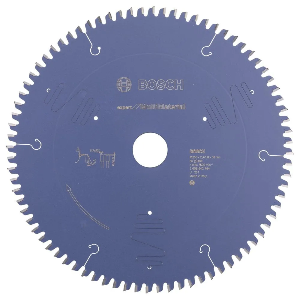 Bosch - Expert Serisi Çoklu Malzeme için Daire Testere Bıçağı 250*30 mm 80 Diş