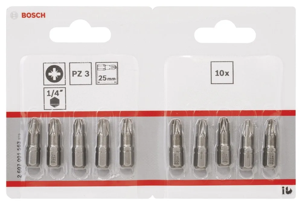 Bosch - Extra Hard Serisi Vidalama Ucu PZ 3*25 mm 10'lu