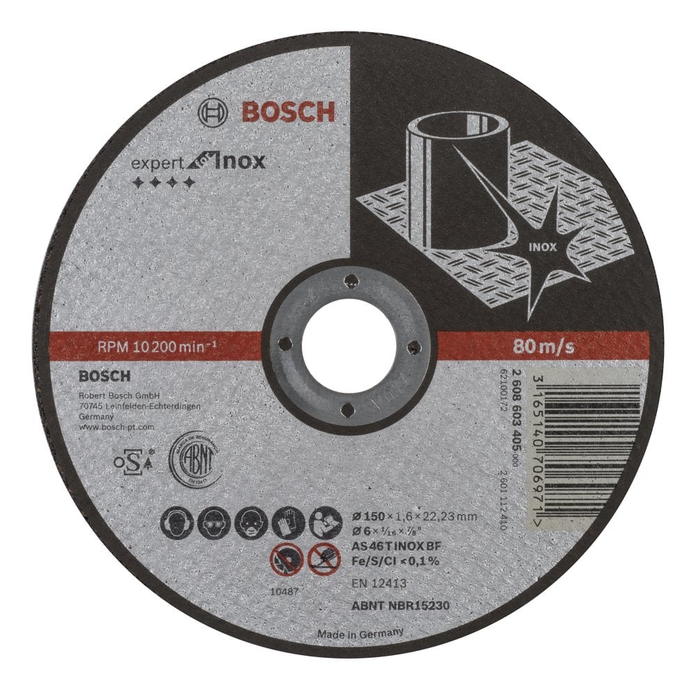 Bosch - 150 * 1.6 mm Expert Series Flat Inox (Stainless Steel) Cutting Disc (Stone)