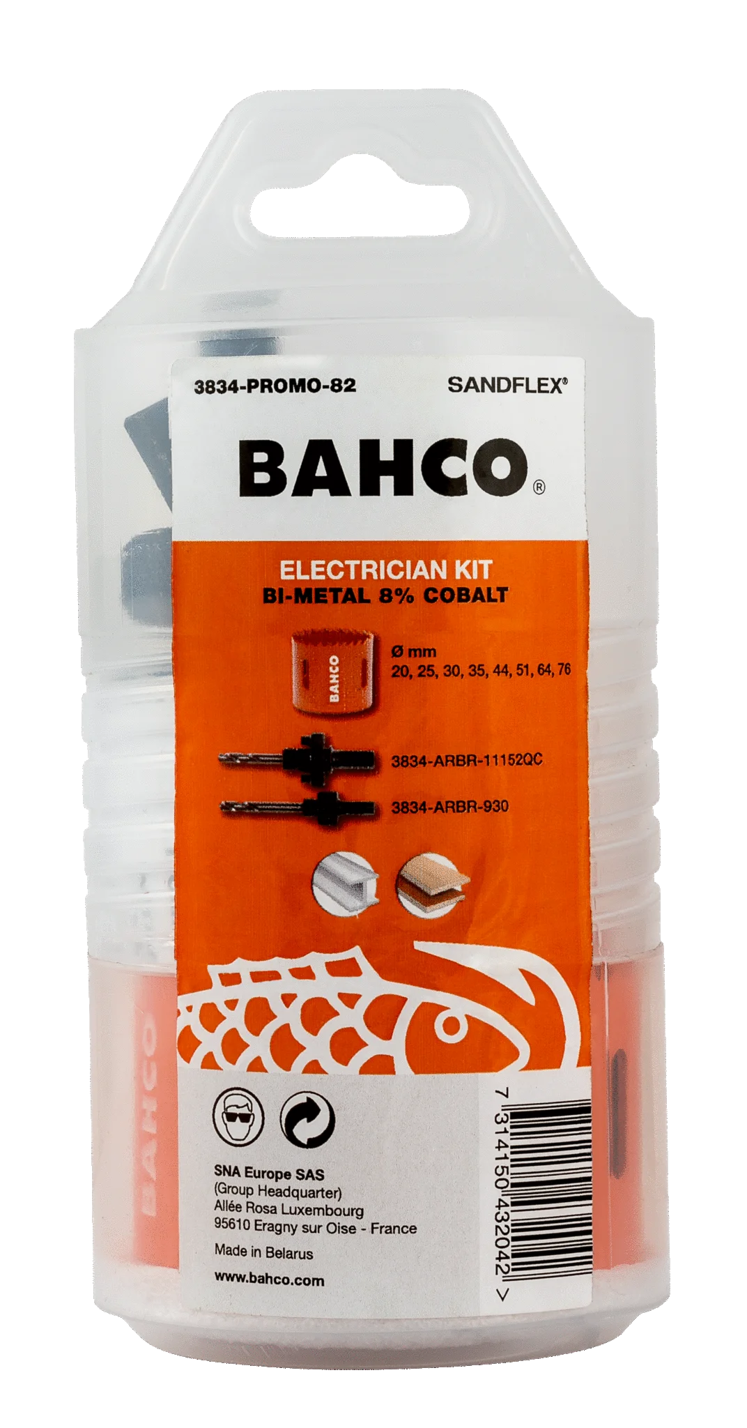 Bahco Sandflex® Bi-Metal Hole Saw Set, 20 mm-76 mm - 10 Pieces