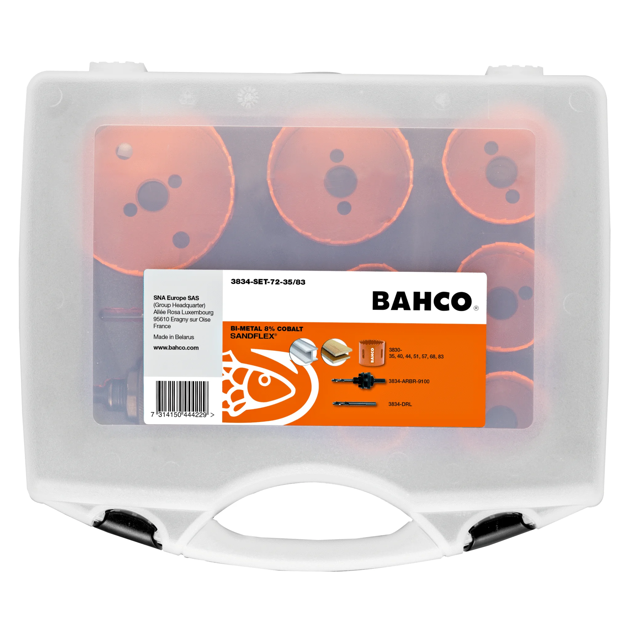 Bahco Sandflex® Bi-Metal Hole Saw Set, 35 mm-83 mm - 9 Pieces