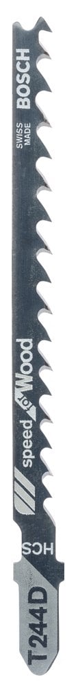 Bosch - Fast Cutting Series T 244 D Jigsaw Blade for Wood - Pack of 5