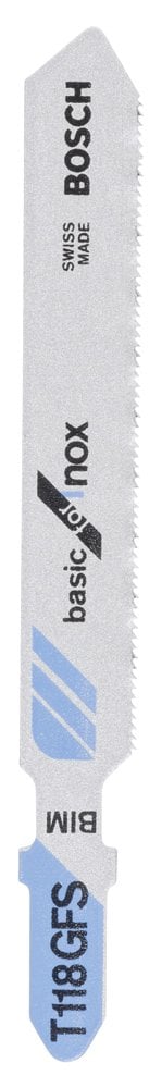 Bosch - T 118 GFS Jigsaw Blade for Economic Series Inox (Stainless Steel) - Pack of 5