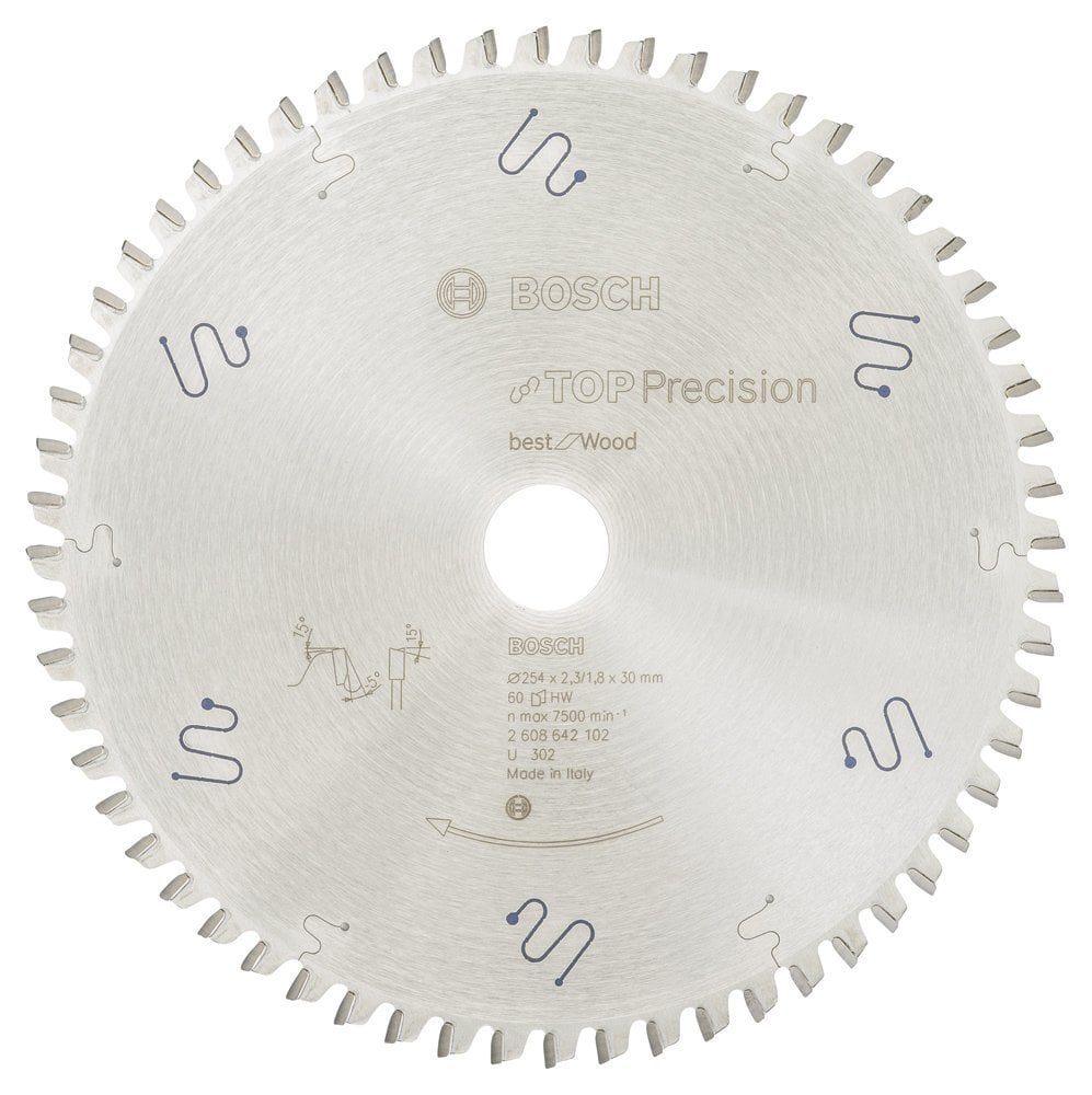 Bosch - Best Series Circular Saw Blade for Fine Cutting Wood 254*30 mm 60 Teeth