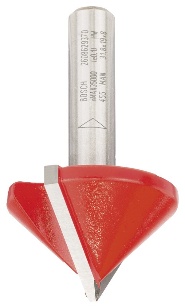 Bosch - Expert Series Plasterboard Double Grooved, Hard Metal V Channel Milling Cutter 8*19*51 mm