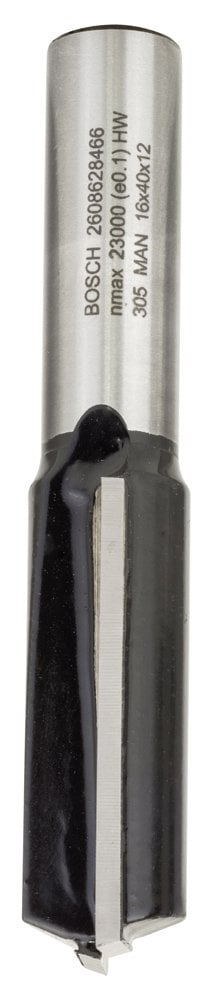 Bosch - Standard Series Double Fluted, Hard Metal Extra Long Straight Router Bit for Wood 12*16*81mm