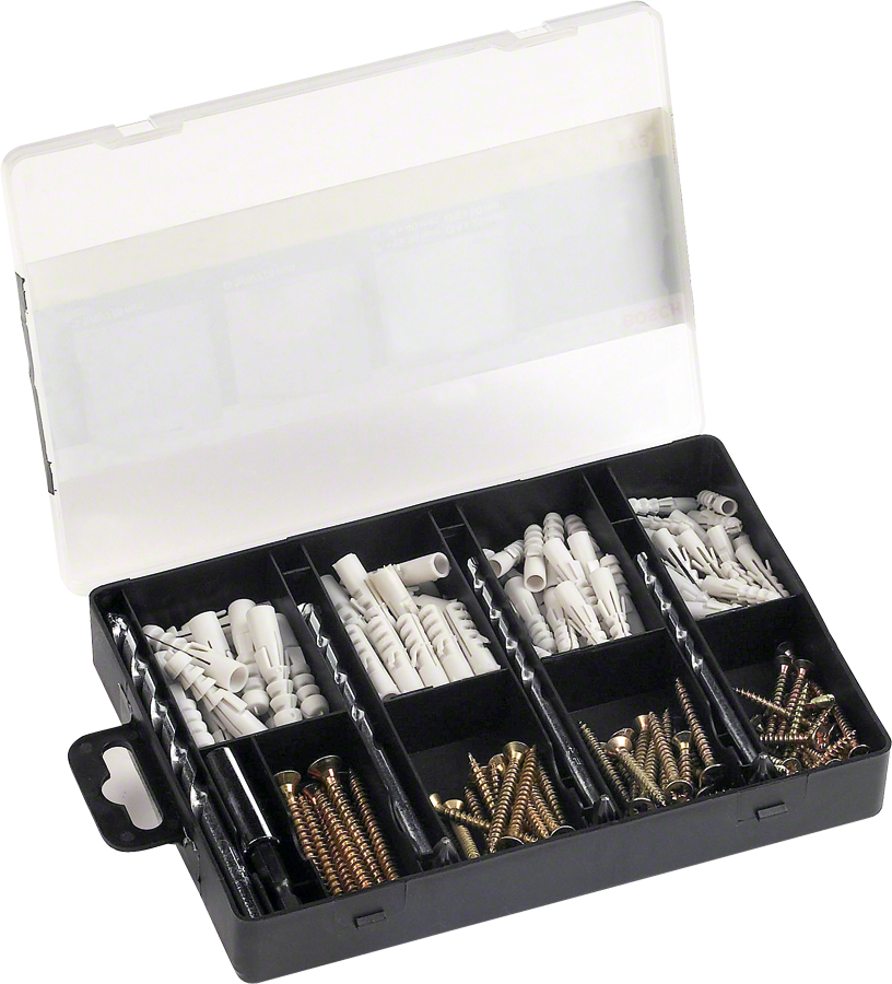 Bosch - 173 Piece Dowel, Screw, Drill Bit Fixing Accessory Set