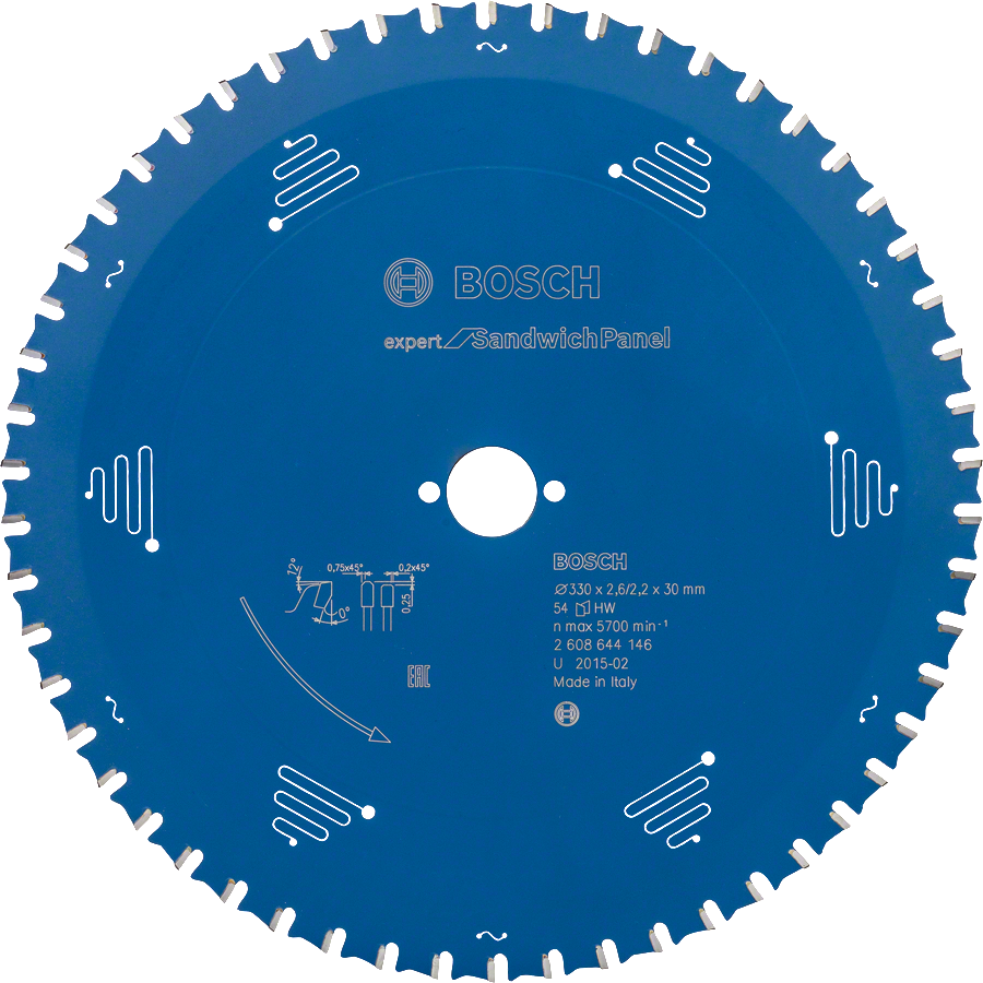 Bosch - Expert Serisi Çelik Levhalı Sandviç Panelleri için Daire Testere Bıçağı 330*30 mm 54 Diş