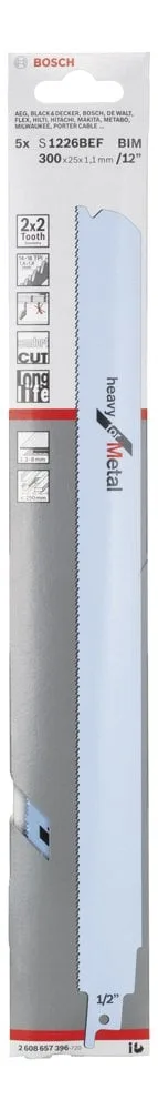 Bosch - Heavy Serisi Metal için Panter Testere Bıçağı S 1226 BEF - 5'li