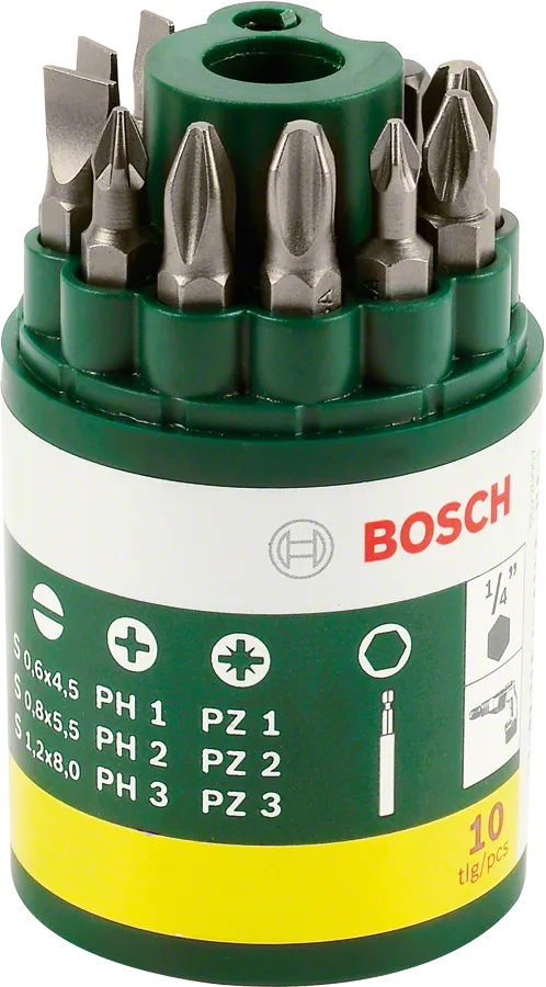 Bosch - 10 Parça Vidalama Ucu Seti (PH+PZ+S)