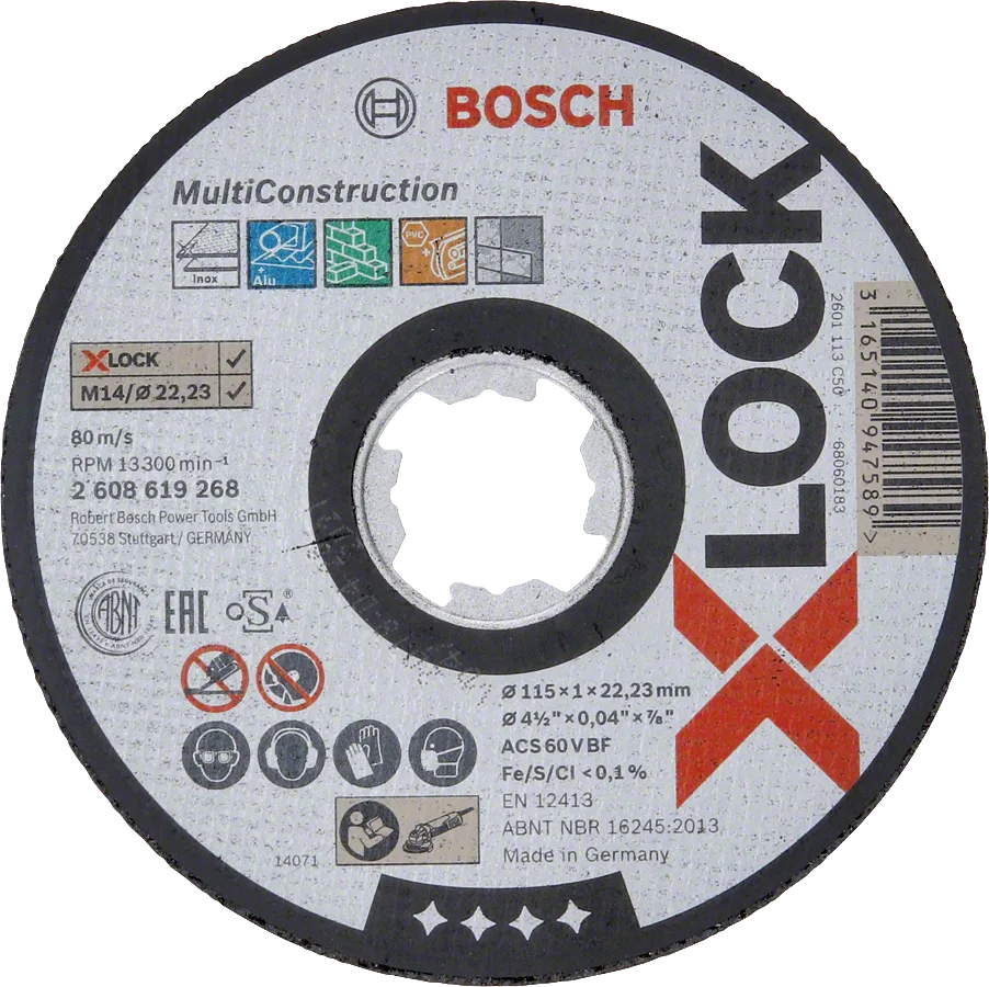 Bosch - X-LOCK - 115*1,0 mm Çoklu Malzemelerde Kullanım İçin Düz Kesme Diski (Taş)