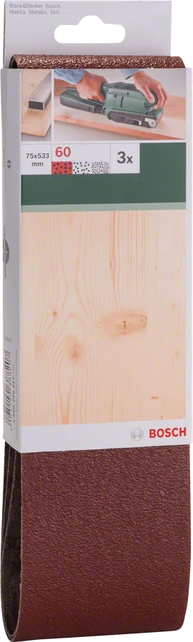 Bosch - Tank Zımpara Kağıdı 3'lü, 75 x 533 mm 60 Kum